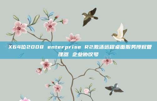  X64位2008 enterprise R2激活远程桌面服务授权管理器 企业协议号