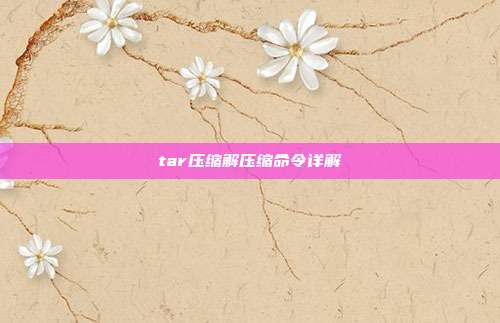 tar压缩解压缩命令详解