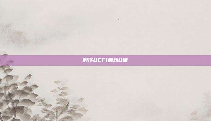 制作UEFI启动U盘